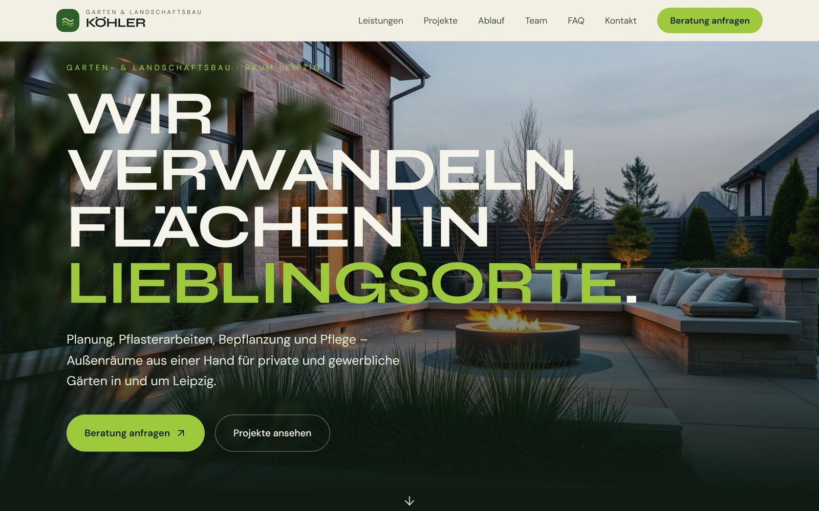 Vorschau der Demo-Website für Garten Köhler